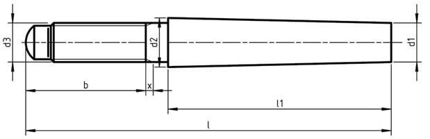 Taper Pins With External Thread Standard & Weight Chart, Form A