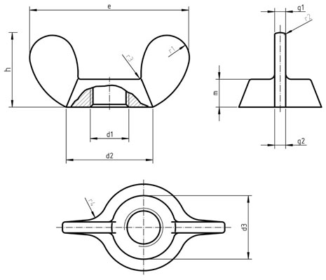 Din 315 D – Wings Nuts With Rounded Wings 