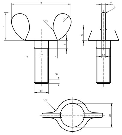 Din 316 A – Wings Screw With Rectangular Wings 