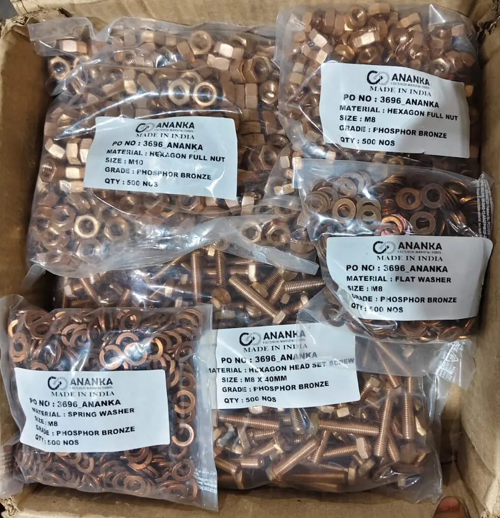 Phosphor bronze fasteners set